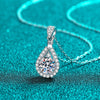 Wholesale Women's 925 Sterling Silver Moissanite Clavicle Chain Necklace With Geometric Pattern And Pt950 Gold Electroplated Finish