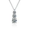 Wholesale Women's 925 Sterling Silver Moissanite Geometric Pendant Necklace Set With Diamonds
