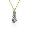 Wholesale Women's 925 Sterling Silver Moissanite Geometric Pendant Necklace Set With Diamonds