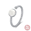 Wholesale Women's Sterling Silver Moonstone Opening Hammer Finger Ring With Geometric Personality Style And Electroplating