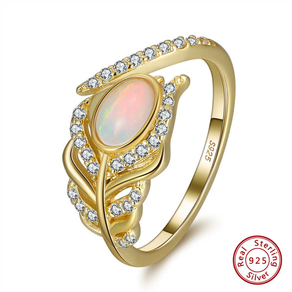 Wholesale Women's Sterling Silver Moonstone Opening Hammer Finger Ring With Geometric Personality Style And Electroplating
