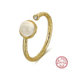 Wholesale Women's Sterling Silver Moonstone Opening Hammer Finger Ring With Geometric Personality Style And Electroplating