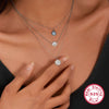 Wholesale Women's 925 Sterling Silver Necklace With Geometric Devil's Eye Pendant And Electroplating Treatment