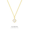 Wholesale Women's 925 Sterling Silver Opal Geometric Pendant Necklace With Zirconia And Cross Chain
