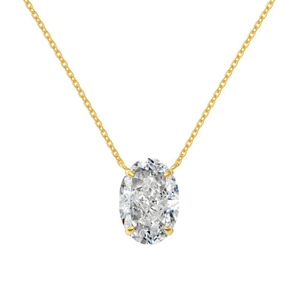 Wholesale Women's 925 Sterling Silver Oval Geometric Pigeon Egg Pendant Necklace With Electroplating And Ice Flower Cut Zircon Design