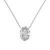 Wholesale Women's 925 Sterling Silver Oval Geometric Pigeon Egg Pendant Necklace With Electroplating And Ice Flower Cut Zircon Design