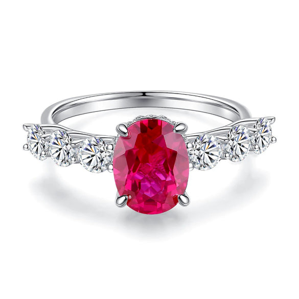 Wholesale Women's Sterling Silver 925 Oval Geometric Style Ring With High Carbon Diamond And Zircon Powder