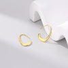 Wholesale Women's 925 Sterling Silver Retro Cshaped Electroplated Geometric Earrings