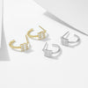 Wholesale Women's 925 Sterling Silver Retro Geometric Square Diamond Set Earrings