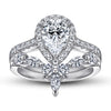 Wholesale Women's 925 Sterling Silver Ring Set Dropshaped Zircon Vshaped Row Geometric Design Diamondtreated