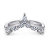 Wholesale Women's 925 Sterling Silver Ring Set Dropshaped Zircon Vshaped Row Geometric Design Diamondtreated