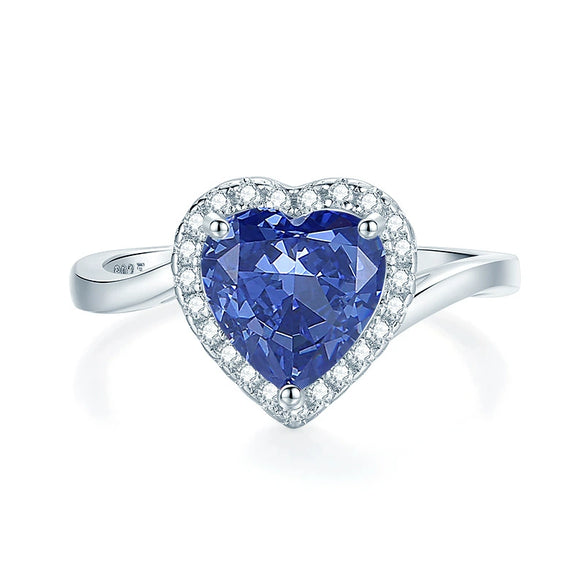 Wholesale Women's 925 Sterling Silver Ring With Diamond And Heart Shape Design