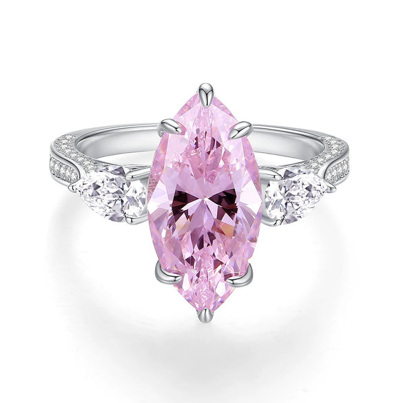 Wholesale Women's 925 Sterling Silver Ring With Geometric Pattern And Electroplating Treatment
