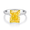 Wholesale Women's 925 Sterling Silver Ring With Geometric Pattern And Ice Flower Cut Electroplated Inlaid With 8A Zircon And High Carbon Diamond