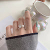Wholesale Women's 925 Sterling Silver Ring With Geometric Pattern And Pearl Zircon Electroplated Design