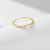 Wholesale Women's Sterling Silver Ring With Pink Zircon And Geometric Design Retro Luxury Style