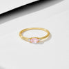 Wholesale Women's Sterling Silver Ring With Pink Zircon And Geometric Design Retro Luxury Style