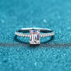 Wholesale Women's 925 Sterling Silver Simple Geometric Moissanite Ring With Fourclaw Setting And Electroplating