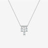 Wholesale Women's 925 Sterling Silver Square Geometric Pendant Necklace With Platinum And 18K Gold Electroplating
