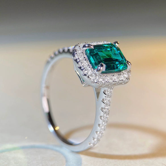 Wholesale Women's 925 Sterling Silver Square Geometric Ring With Electroplating