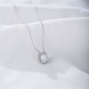 Wholesale Women's Sterling Silver Square Zircon Cross Chain Necklace Set With Precious Stones Geometric Style
