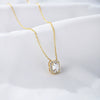 Wholesale Women's Sterling Silver Square Zircon Cross Chain Necklace Set With Precious Stones Geometric Style