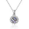 Wholesale Women's 925 Sterling Silver Sunflower Pendant Necklace With Mosan Diamond And Electroplating