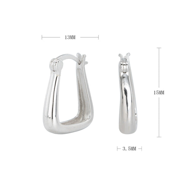 Wholesale Women's 925 Sterling Silver Ushape Geometric Electroplated Earrings