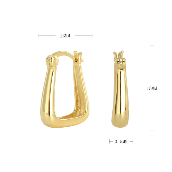 Wholesale Women's 925 Sterling Silver Ushape Geometric Electroplated Earrings