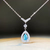 Wholesale Women's 925 Sterling Silver Water Drop Pendant Necklace With Geometric Design And Electroplating Treatment Ochain