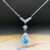 Wholesale Women's 925 Sterling Silver Water Drop Pendant Necklace With Geometric Design And Electroplating Treatment Ochain