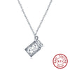 Wholesale Women's 925 Sterling Silver Yshaped Necklace With Geometric Zircon Pendant And Electroplating