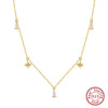 Wholesale Women's 925 Sterling Silver Yshaped Necklace With Geometric Zircon Pendant And Electroplating