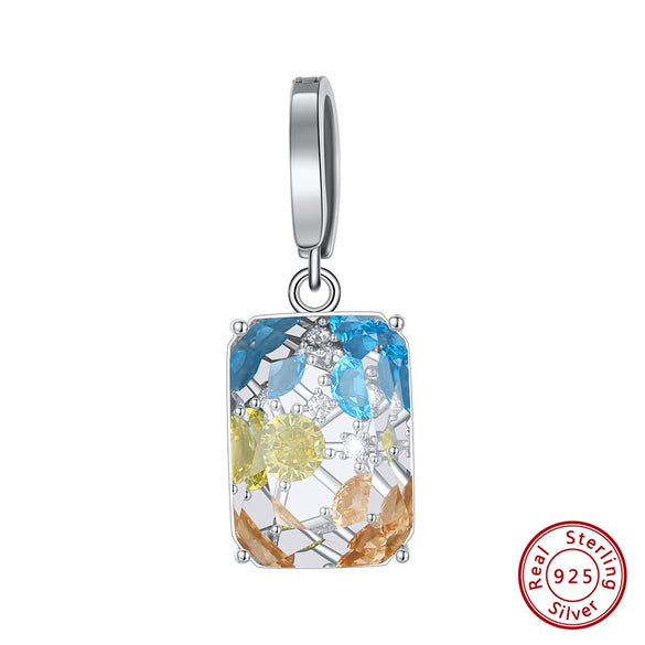 Wholesale Women's 925 Sterling Silver Yshaped Necklace With Geometric Zircon Pendant And Electroplating