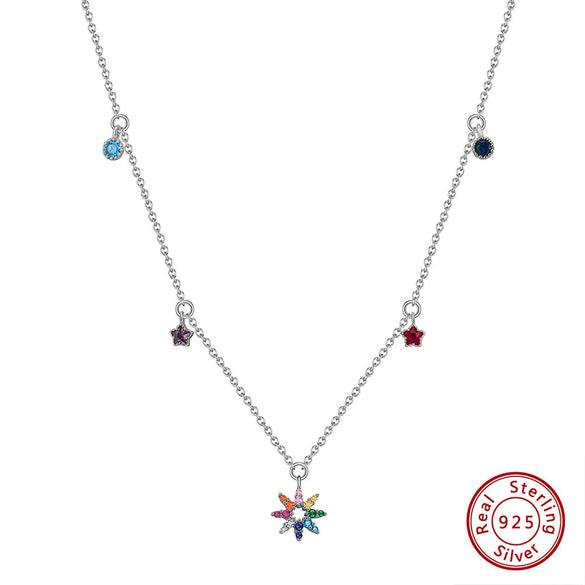 Wholesale Women's 925 Sterling Silver Yshaped Necklace With Geometric Zircon Pendant And Electroplating