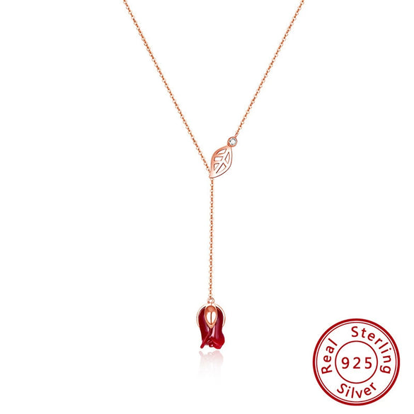 Wholesale Women's 925 Sterling Silver Yshaped Necklace With Geometric Zircon Pendant And Electroplating