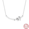 Wholesale Women's 925 Sterling Silver Yshaped Necklace With Geometric Zircon Pendant And Electroplating