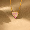 Wholesale Women's Sterling Silver 925 Zircon Gradient Color Love Clavicle Chain Ochain With Geometric Style And Electroplating Treatment