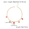 Wholesale Women's Strawberry And Heart Shape Alloy Electroplated Pendant Necklace In Cute Country Style