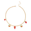 Wholesale Women's Strawberry And Heart Shape Alloy Electroplated Pendant Necklace In Cute Country Style