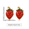Wholesale Women's Strawberry Oil Drop Stainless Steel Earrings Fruit Pattern Dripping Oil Process