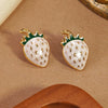 Wholesale Women's Strawberry Oil Drop Stainless Steel Earrings Fruit Pattern Dripping Oil Process