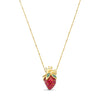 Wholesale Women's Strawberry Shape Stainless Steel Electroplated Stacking Style Pendant Necklace