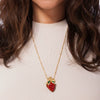 Wholesale Women's Strawberry Shape Stainless Steel Electroplated Stacking Style Pendant Necklace