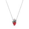 Wholesale Women's Strawberry Shape Stainless Steel Electroplated Stacking Style Pendant Necklace