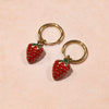 Wholesale Women's Strawberry Stainless Steel Vacuum Plated Earrings With Cute Style