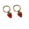 Wholesale Women's Strawberry Stainless Steel Vacuum Plated Earrings With Cute Style