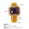 Wholesale Women's Street Style Geometric Zircon 316L Stainless Steel 18K Gold Plated Nonfading Ring Jewelry