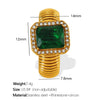 Wholesale Women's Street Style Geometric Zircon 316L Stainless Steel 18K Gold Plated Nonfading Ring Jewelry