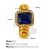 Wholesale Women's Street Style Geometric Zircon 316L Stainless Steel 18K Gold Plated Nonfading Ring Jewelry
